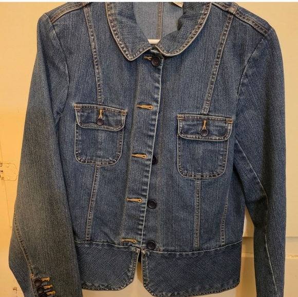 Vintage Vibes! St. John's Bay Peplum Denim Jacket-Size Medium - Picture 2 of 4